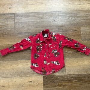 Red Cowboy-Themed Kids Shirt